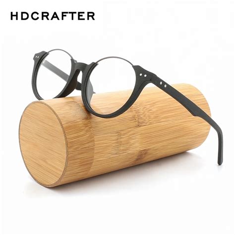 Hdcrafter Wood Metal Frames For Women Vintage Clear Glasses Wooden Men Computer Reading Glasses