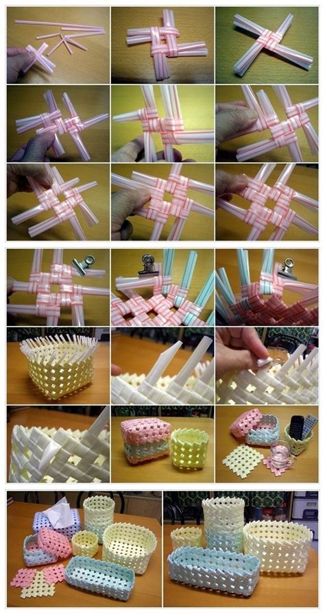 How To Weave Diy Storage Containers With Straws 1 Straw Crafts