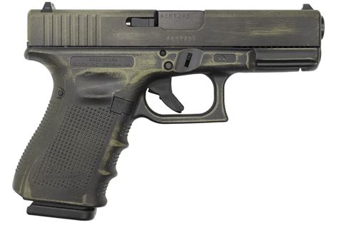 Glock 19 Gen4 9mm 15 Round Pistol With Battleworn Green Frame