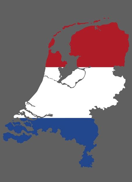 premium vector map netherlands with flag europe cartography