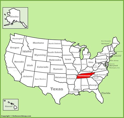 Tennessee Location On The Us Map