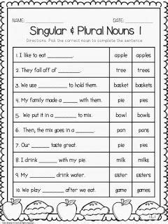 This nouns and verb sort game, designed especially for students in the second grade, teaches key grammar skills. Fall Printables | Nouns first grade, Singular and plural ...