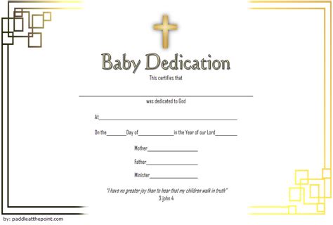 Free Fillable Baby Dedication Certificate Download Customizable
