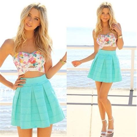 turquoise summer mini skirt fashion miniskirt outfits girls fashion summer