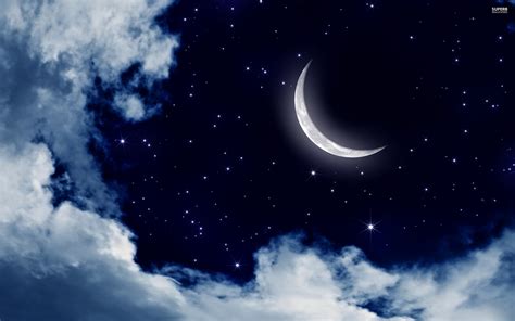 Starry Night Sky With Moon Wallpaper 4 Stress Buster