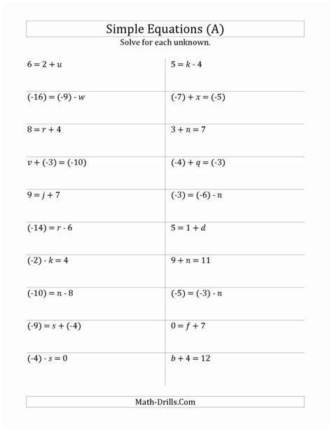 The only difference is that you are using variables instead of numbers. 50 solving for Y Worksheet in 2020 | One step equations ...