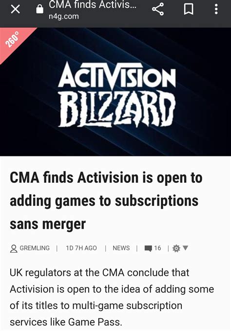 Xbox Serious X S On Twitter Uk Regulators At The Cma Conclude That Activision Is Open To