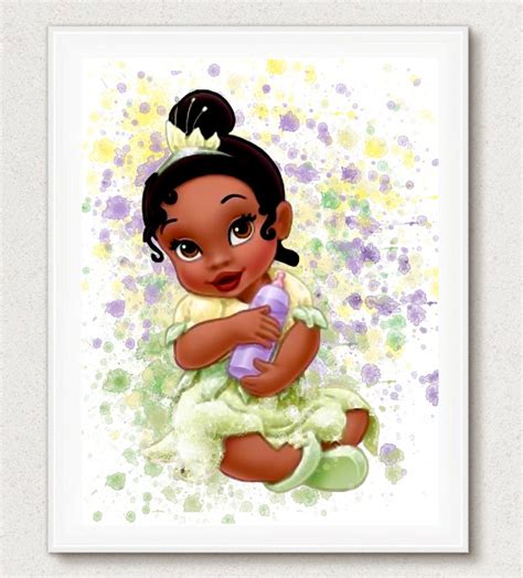 Princess Tiana Baby Tiana Print Watercolor Print Disney Etsy