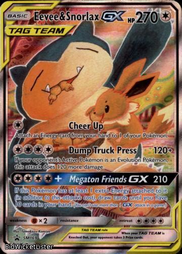 A useful tip for you on pokemon tag team cards list: (Promo-SM169) Eevee and Snorlax GX (Tag Team) Pokemon Promo Card # SM169 | eBay