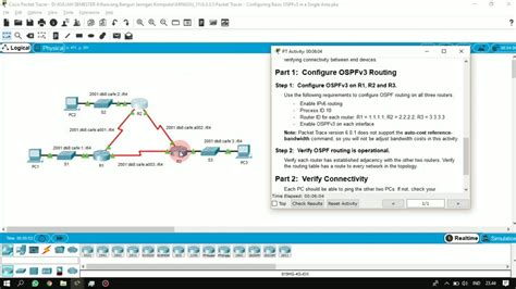 Packet Tracer Configuring Basic Ospfv In A Single Area Youtube