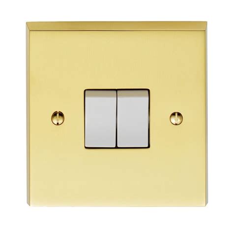 Victorian Polished Brass Light Switch 1 Gang 2 Way