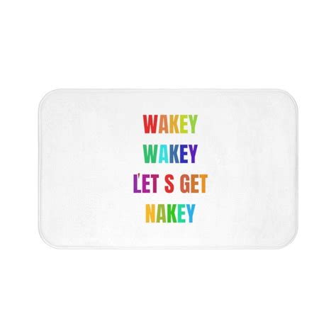 Colorful Wakey Wakey Lets Get Nakey Bath Mat Funny Bath Etsy