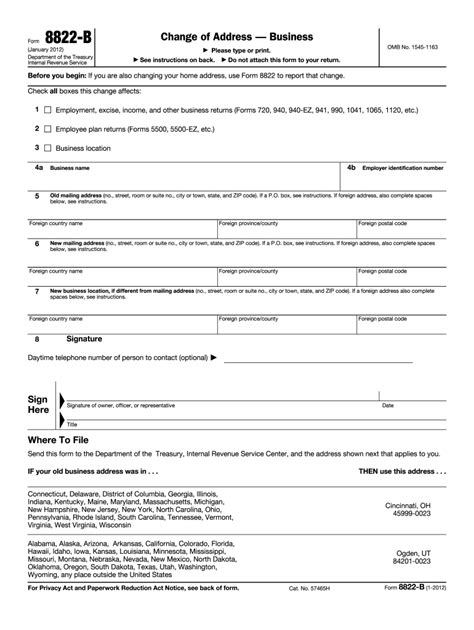 Form 8822 Printable Printable Forms Free Online