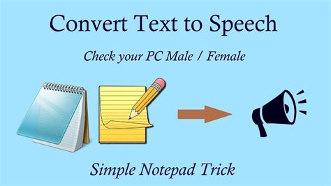 How To Convert Text To Speech Using Notepad Notepad Tricks Easy Way