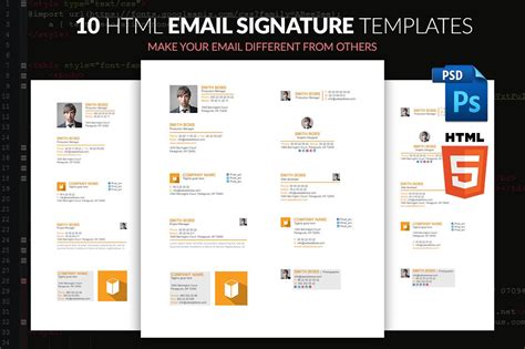 EMAIL SIGNATURE TEMPLATE WITH HTML | Email signatures, Email signature templates, Free email 