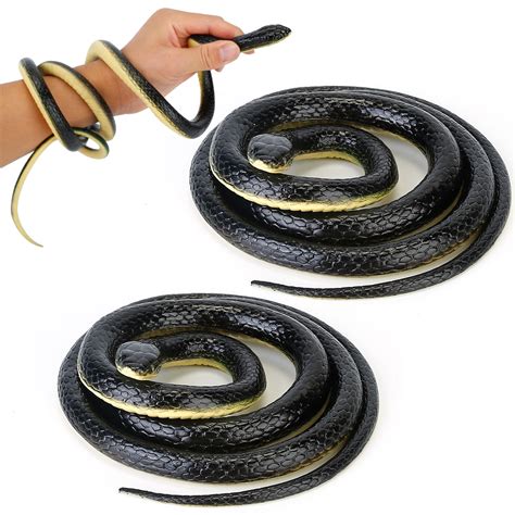 Lakeforest 2pcs Realistic Rubber Snake 50 Inch Long Scare Toy Prank