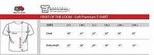 Fruit Of The Loom 39 S Soft Premium T Shirt Size Chart