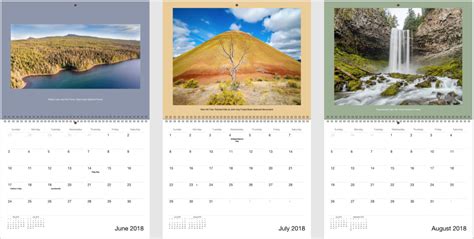2018 Oregon Calendar Option 3