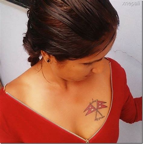 tattoo suvekshya thapa draws nepali flag on top of her heart nepali movies films