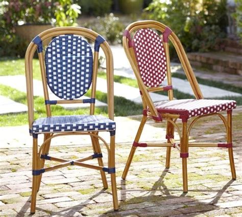 Pottery Barn Outdoor Living Furniture Fabric Dining Chairs French Cafe