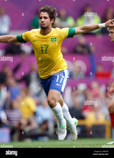 Alexandre Pato Celebrates Brazil V Belarus Old Trafford Manchester