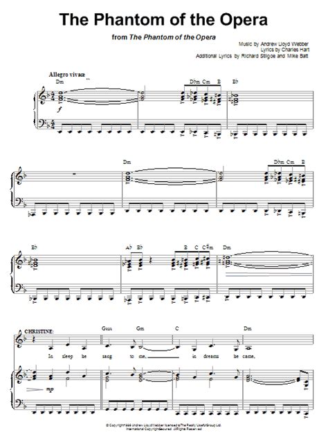 Flute duet phantom of the opera. The Phantom Of The Opera sheet music by Andrew Lloyd Webber (Piano, Vocal & Guitar (Right-Hand ...