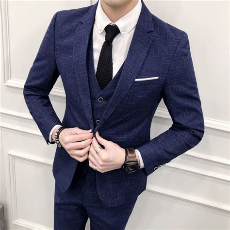 Men Dot Stripe Suit New Latest Coat Pant Designs Terno Slim Fit Costume Homme Wedding Dress Suit