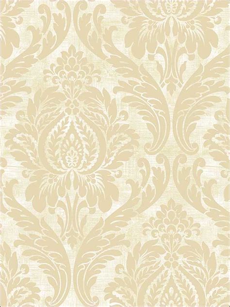 Traditional Damask Antique Gold Wallpaper Gr60105 By