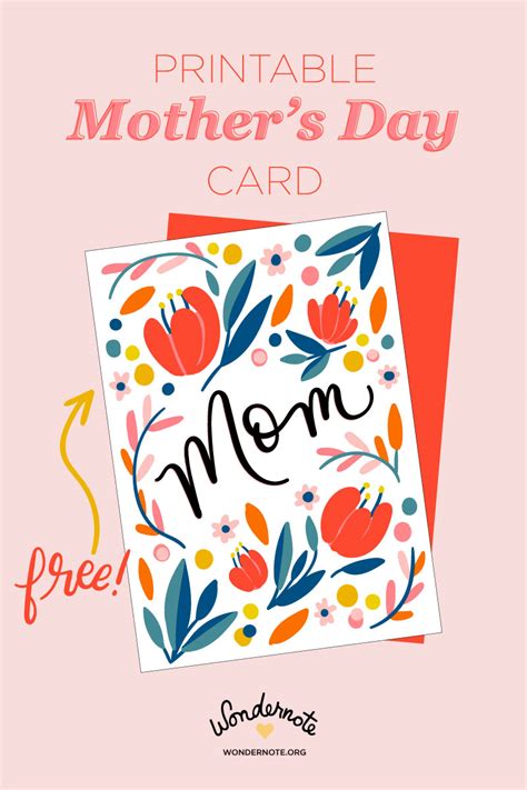 Here are 30 super emotional and inspired mothers day cards to make at home! FREE Printable DIY Mother's Day Card - Wondernote