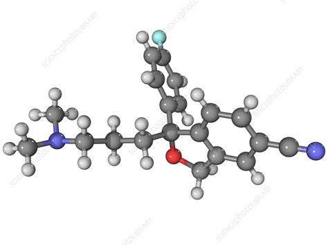 Citalopram Antidepressant Drug Molecule Stock Image F0034950