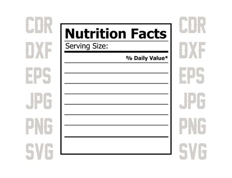 Blank Nutrition Facts Svg Nutrition Facts Template Svg Ph