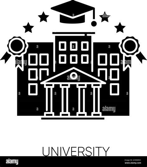 University Black Glyph Icon Higher Education Student Lifestyle