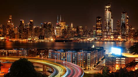 2560x1440 New York City View From New Jersey 4k At Night 1440p