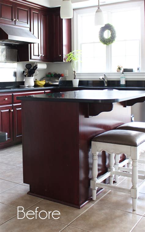Well…we only added the beadboard to the soffit ceiling that overhangs in our kitchen. Kitchen Island Makeover with Beadboard | Confessions of a ...