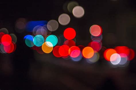 Blur Bokeh Lights Dark Night Evening Darkness City Circles