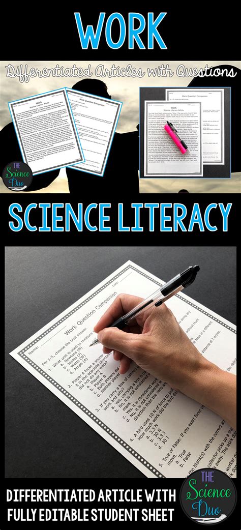 Work Science Literacy Article Distance Learning Compatible Science
