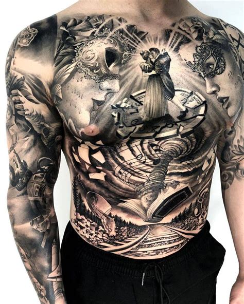 Matias Noble S Black And Grey Realistic Tattoo INKPPL Chest Tattoo