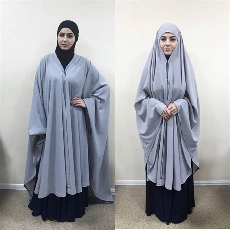 Ramadan Muslim Women Hooded Hijab Dress Prayer Garment Long Khimar