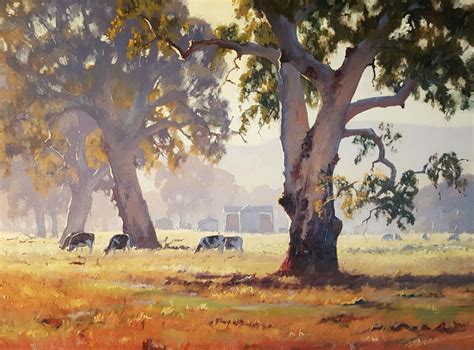 Blissfully Making Milk Oil Painting Australian Landscape Art