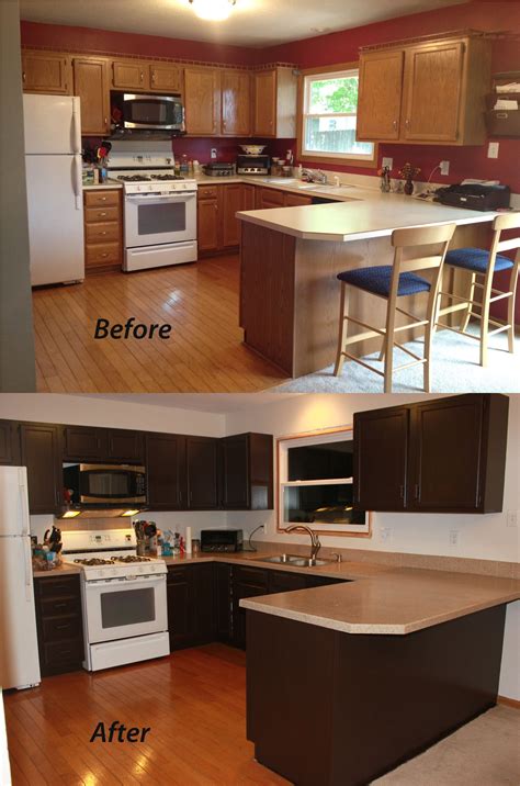 Pics Painting Dark Wood Cabinets Before And After And Description