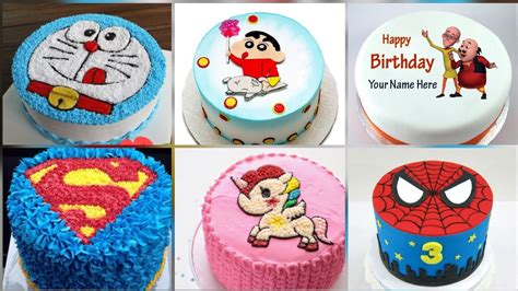 Cartoon Face Cake Design For Boygirl Happy Birthday Cake Decoration
