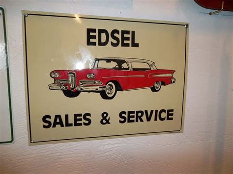 Edsel Tin Sign Bodnarus Auctioneering