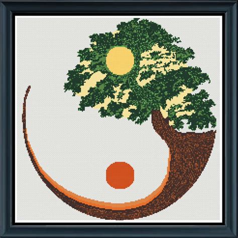 Yinyang Tree Of Life Color Etsy