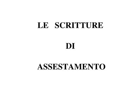 24232 Prof Carlo Bergamo Lezione 3 Scritture Di Assestamento LE