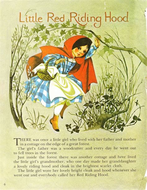 Little Red Riding Hood Vintage Illustration Storybook Print Etsy