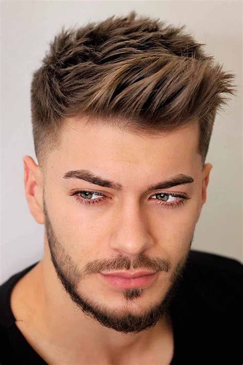 Taper Haircut Brushed Up Trending Hairstyles For Men Haircuts For