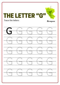 practice capital letter g uppercase letter tracing