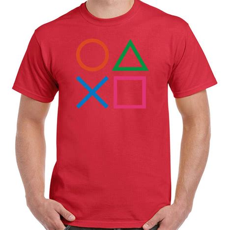 Playstation T Shirt Buttons Mens Funny Gaming Ps3 Ps4 Ps5 Retro
