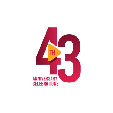 Anniversary Celebrations Clipart Vector 43 Years Anniversary