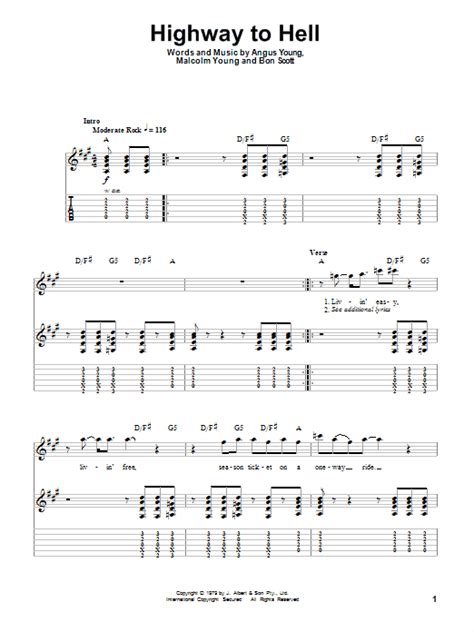 Highway To Hell Partitions Acdc Tablature Guitare Guitare Solo